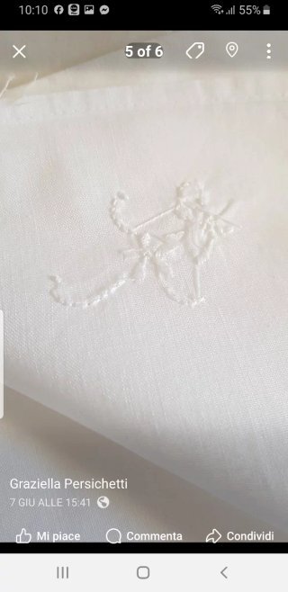 6  Tovaglioli Ricamati a mano, anni 60