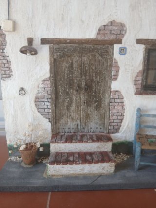 Fachada casa antigua miniatura