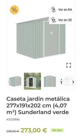 Caseta jardín metálica Sunderland 4,07 m2