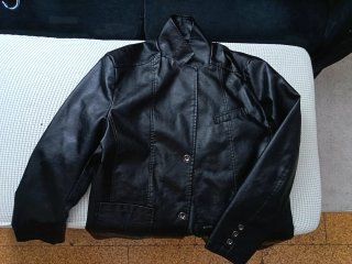 Chaqueta de cuero hombre invierno