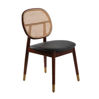 NUEVO REBAJA! Elegante silla comedor nogal y ratan
