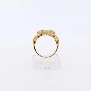Anillo Oro Rosa Flor Circonitas
