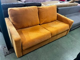 Sofá cama abatible naranja y gris