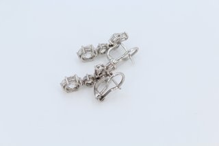 Pendientes Oro Blanco 18k Novia Ceremonia.0400011