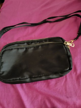 Bolso negro nylon con cremalleras