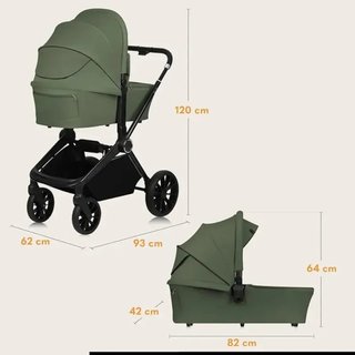 LIONELO MIKA PLUS 2 en 1 Cochecito de bebé 0-48 m