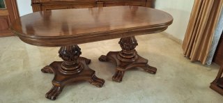 Mesa de comedor ovalada clásica imperial