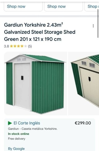 Caseta jardín metálica Yorkshire 2.43 m2