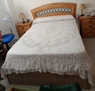 Último Precio:Colcha Algodón y crochet blanca