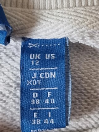 Felpa Adidas Originals Bianca e Blu Oversize M