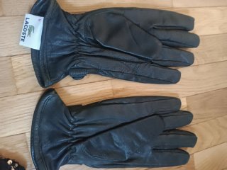 Guantes de Piel Hombre Lacoste Negros