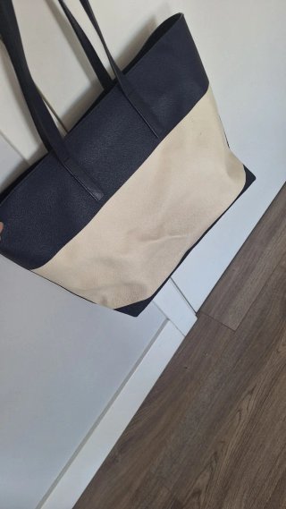 Bolso Tote Bimba y Lola Azul Marino y Blanco