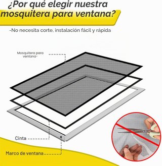 Mosquitera para Ventana  120x140cm Negra