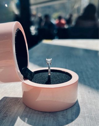 Anillo Solitario Tous Oro Blanco Diamante Talla 9