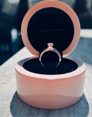 Anillo Solitario Tous Oro Blanco Diamante Talla 9