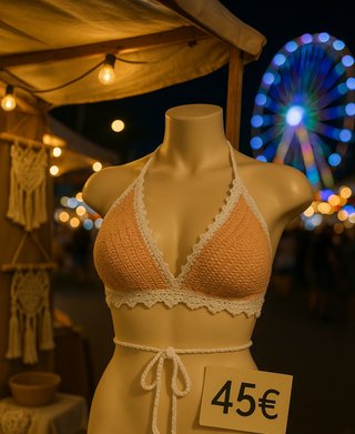 Top Halter Crochet Hecho a Mano