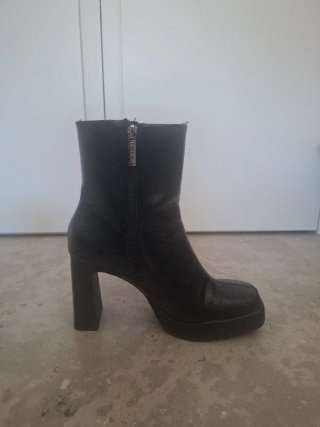 Botines Zara Tacón Plataforma Cuadrados