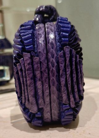 Bolso Bottega Veneta Knot piel de Pitón Morado