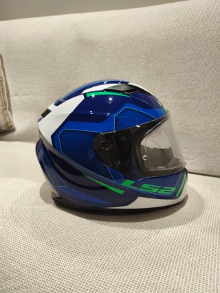 Casco Integral Moto LS2 Azul y Verde