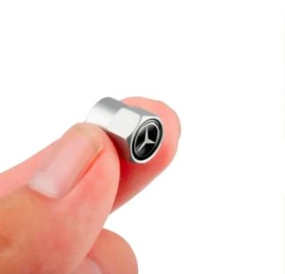 Pack 4 Uds tapón válvula rueda con logo Mercedes.