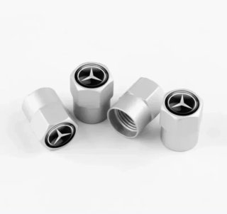 Pack 4 Uds tapón válvula rueda con logo Mercedes.