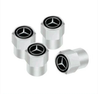 Pack 4 Uds tapón válvula rueda con logo Mercedes.
