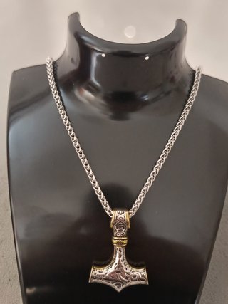 collana acciaio 316 inox, martello mjoinir di thor