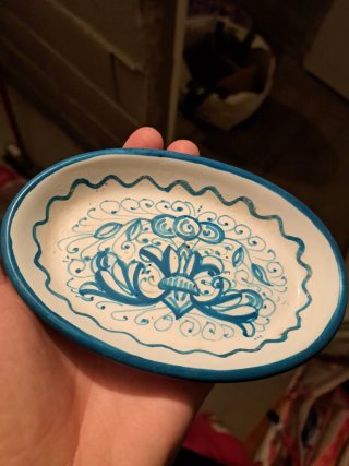 Portasapone Ceramica Deruta Dipinto Mano
