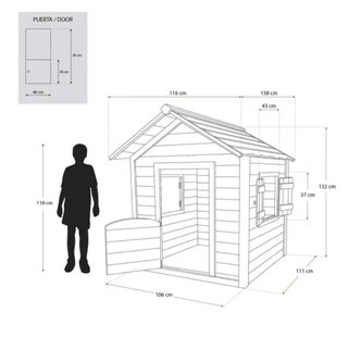 Casita infantil madera 138x116x132 cm
