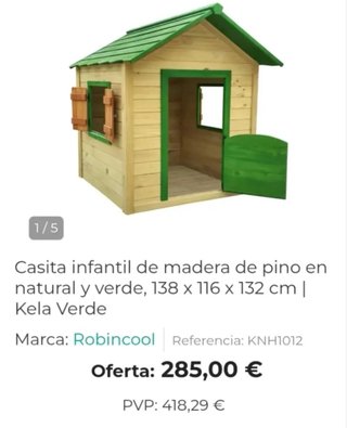 Casita infantil madera 138x116x132 cm
