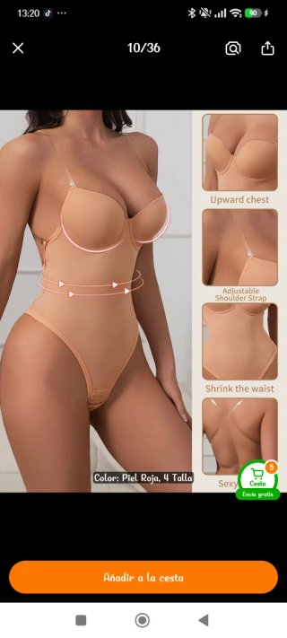 Faja reductora moldeadora efecto push-up
