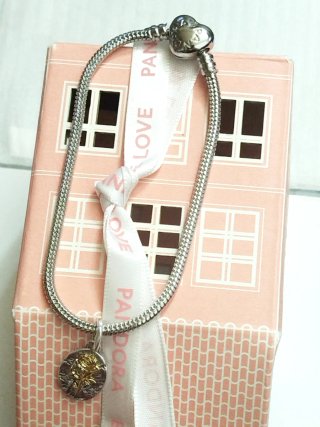 Pulsera Pandora Plata Flor Dorada