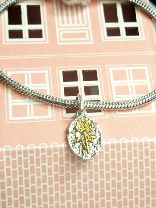 Pulsera Pandora Plata Flor Dorada