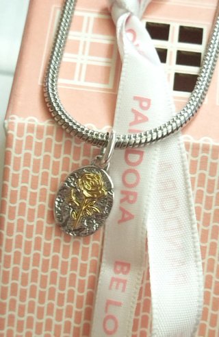 Pulsera Pandora Plata Flor Dorada