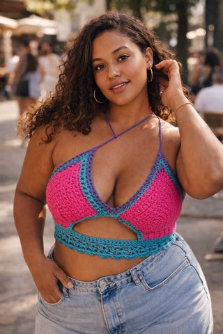 Top Halter Crochet Hecho a Mano