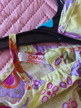 Conjunto bebé: Vestido, camiseta y pañuelo