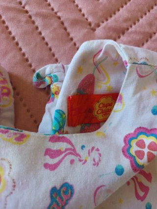 Conjunto bebé: Vestido, camiseta y pañuelo