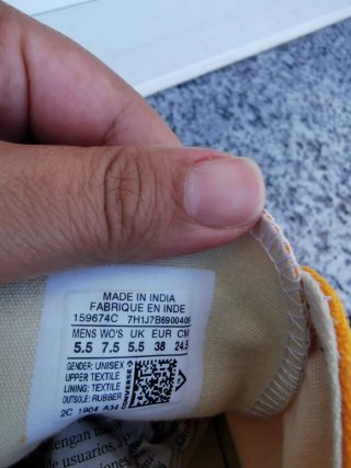 Zapatillas Converse All Star Amarillas T.38