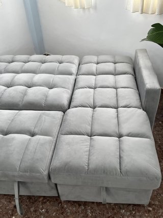 Sofá Cama Gris Chaise Longue