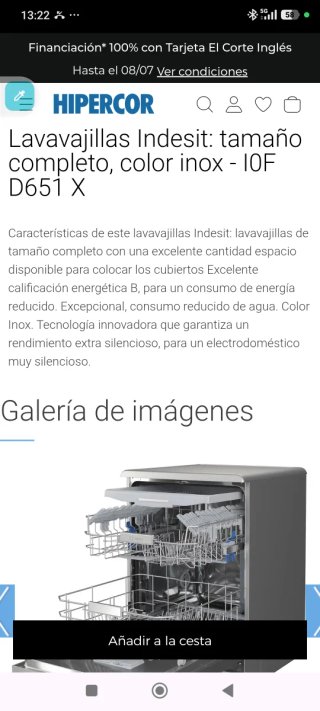 Lavavajillas Indesit poco uso