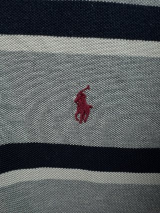 Polo Ralph Lauren Rayas Grises y Azul Marino