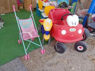 Motito carro muñeca y coche Picapiedra