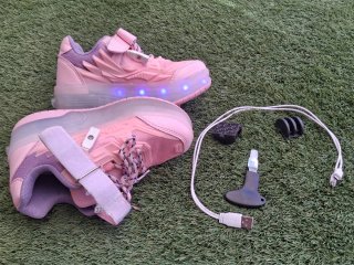 Zapatillas patín rosas con ruedas y luces talla 32