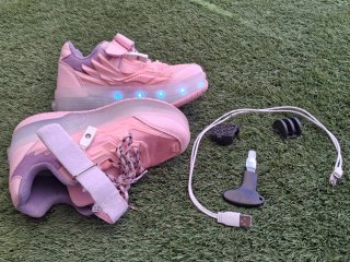 Zapatillas patín rosas con ruedas y luces talla 32