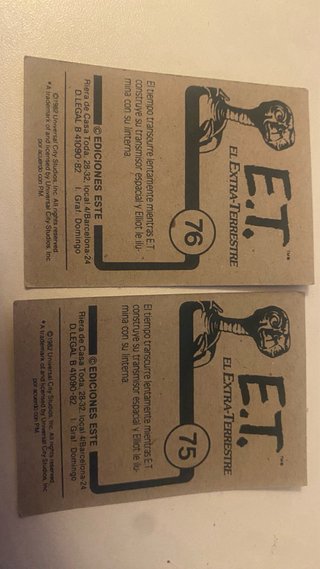 Lote 2 cromos vintage ET