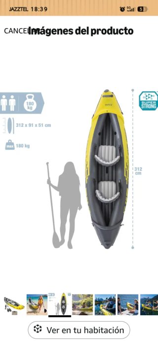 Kayak inflable para 2 personas
