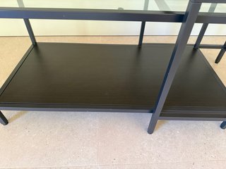 Mesita de centro Ikea 2 piezas cristal y metal