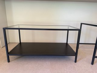 Mesita de centro Ikea 2 piezas cristal y metal