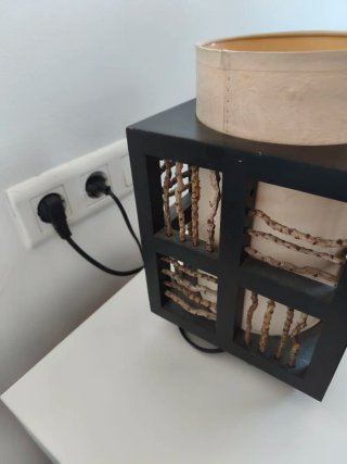 2 Lámparas de Mesa Madera y Papel