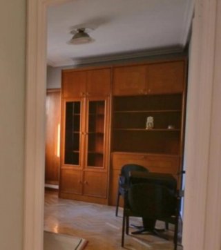 Mueble salón madera y cristal